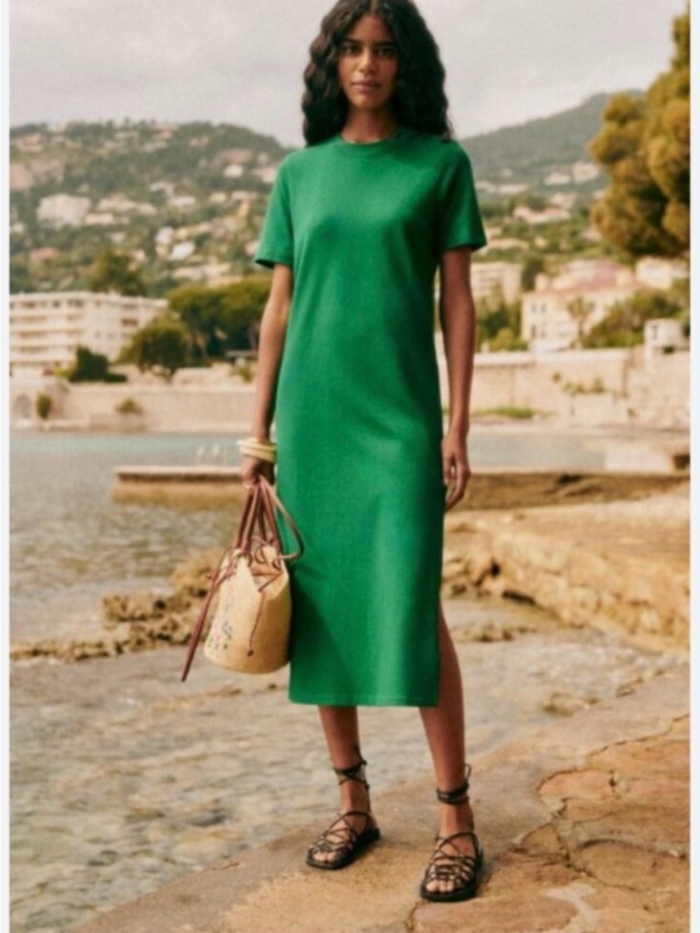 Sezane Emerald Green Emy Dress